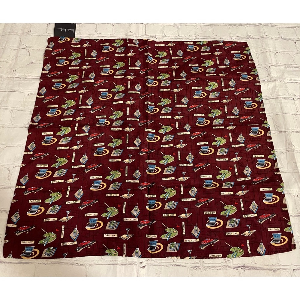 Nicole Miller Vintage Silk Square Scarf Dad 2K Dad.com - New w/ Tags - RARE